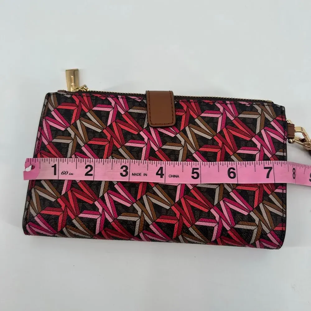Michael Kors Sinclair Brown Multi Tote & matching Wallet limited edition pink